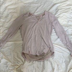 Under Armour pink long sleeve button tee